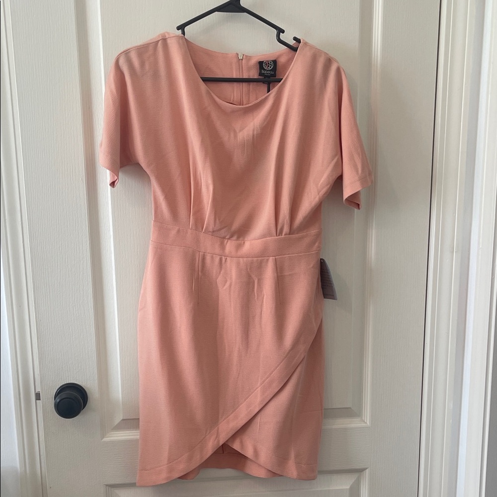 Elegant Peach Short Sleeve Dress